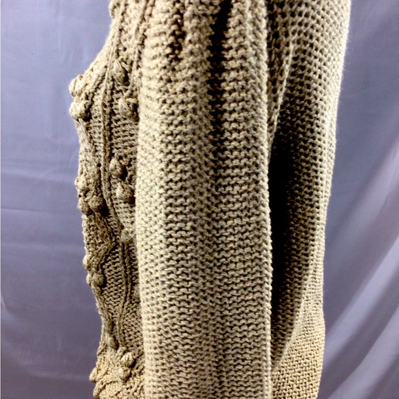 Vintage Rafloque women’s button down knit tan cardigan sweater size large - Picture 6 of 9